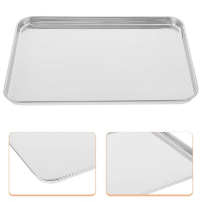 1Pc Large Stainless Steel Baking Tray Rectangular Baking Tray for Restaurant UK - Image 1 of 4