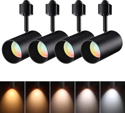4 Pack 18W 5CCT LED Track Light Heads H Type, 45° H Type Track Light Heads - Image 1 of 4