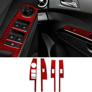 4Pcs Red Carbon Fiber Interior Window Control Cover Trim For Chevrolet Sonic - Picture 1 of 12