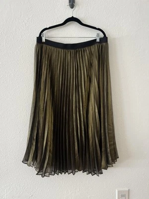 White House Black Market Gold Pleased Midi Skirt NWTs Size XL - Image 1 of 4