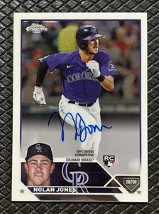 NOLAN JONES 2023 Topps Chrome Rookie Auto Colorado Rockies Cleveland Guardians - Picture 1 of 2