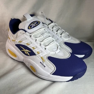 Reebok Iverson Solution Mid Men White Purple Gold Basketball Shoe Size 11 GW4377 - Picture 1 of 8