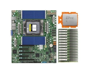 Carte mère Supermicro H13SSL-N avec processeur AMD EPYC GENOA 9654 / 768 Go (64 Go * 12) RAM - Photo 1/3