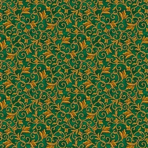 Quilting Treasures - Heavenly Night - Scroll - Green, Fabric by the Yard - Picture 1 of 5