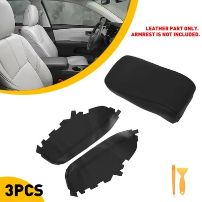 Fit For 13-18 Toyota Avalon Console Leather Lid Armrest & Door Panel Cover Black Foto 1 de 4