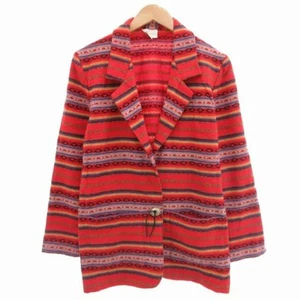 MODA INT'L Vintage Jacket Concho Native Pattern M Red TZ Used 6efe632af0089d65a6 - Picture 1 of 6