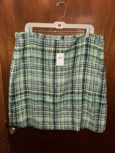 NUEVA J Jill Mujer Verde Y Azul Tweed Falda Talla XL - Imagen 1 de 7