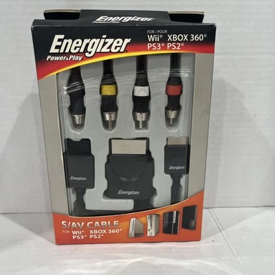 NEW UNIVERSAL Energizer Power & Play S/AV Cable for Wii, XBOX 360, PS3, PS2 - Image 1 of 4