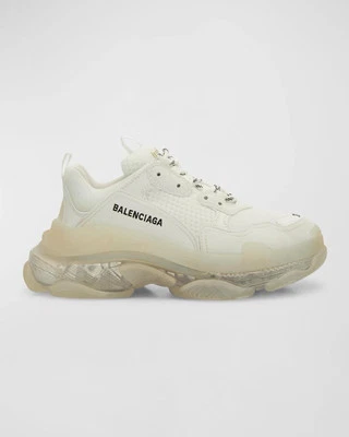 BALENCIAGA Women Triple S Clear Sole Sneakers Shoes Eggshell $1150 - Image 1 of 4