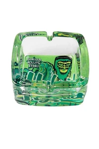 Ape Bro Glas-Aschenbecher – Premium Square Ashtray in 3 Designs (grün, orange, l - Bild 1 von 6
