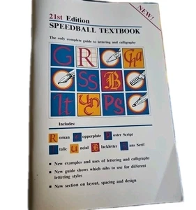 21st Edition Speedball Textbook Calligraphy Lettering Guide Paperback - BOOK !!! - Imagen 1 de 4