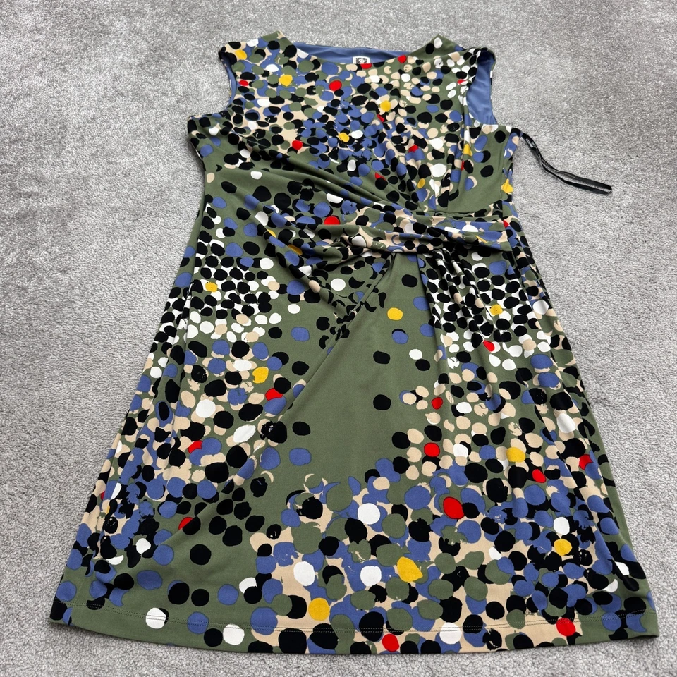 Vestido Vaina Anne Klein Acanalado Para Mujer Plus 3X Verde Lunares Sin Mangas Nuevo Sin Etiquetas Foto 1 de 4
