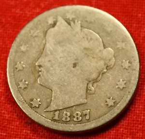 1887 Liberty V Nickel Nice early date Coin LN422 - Foto 1 di 2