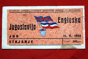 JUGOSLAWIEN ENGLAND 1958 ULTRA SELTENER TICKETSTUB AUS FUSSBALLSPIEL IN BELGRAD - Bild 1 von 1