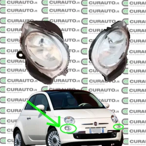 Coppia DX SX Fari Fanale Luce posizione Antinebbia sin dest FIAT 500 da 07> 08> - Foto 1 di 7