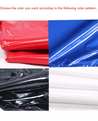 Women’s Wetlook Synthetic Latex Handmade Stocking Thigh-Highs Long Tight Socks - Image 1 of 4