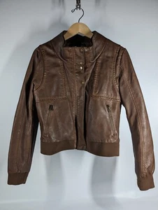 Members Only x Urban Outfitters - Brown Leather Jacket - L - Motorcycle - Picture 1 of 12