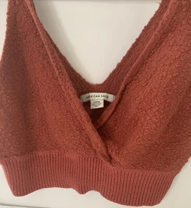 American Eagle Women’s sleeveless Cotton very cropped top. Size Med Rust Color - Picture 1 of 11