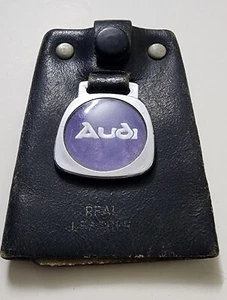 AUDI REAL LEATHER WITH METAL KEYS HOLDER VINTAGE RARE UNIQUE KEYCHAIN VTG - Picture 1 of 6