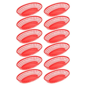 12 Pcs Fast Food Basket Boat Shaped French Fry Container Storage Baskets - Picture 1 of 12