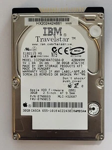 IC25N030ATCS04-0, PN: 07N8669, MLC: H32687, IBM 30Gb 2.5" HDD - Picture 1 of 2