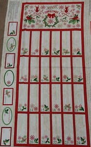 Patchwork Fabric Timeless Treasures 60X110Cm Panel C8653 Christmas Calendar - Picture 1 of 1