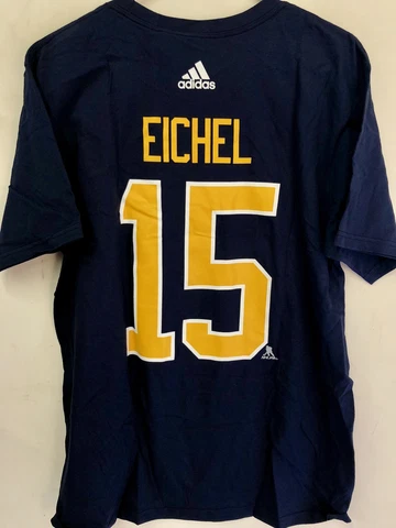 adidas  NHL T-Shirt Buffalo Sabres Jack Eichel Navy sz XL Cover