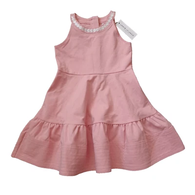 Vestido Janie and Jack Pointe menina tamanho 5 rosa botão atrás novo com etiquetas $56 - Imagem 1 de 4