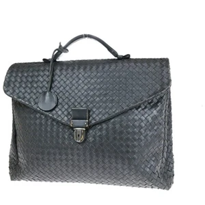BOTTEGA VENETA Intrecciato Bolso de Mano Bolso de Negocios Cuero Gris Italia 31SJ084 - Imagen 1 de 16