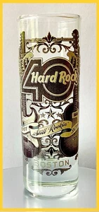 2011 HARD ROCK CAFE BOSTON 40th ANNIVERSARY CORDIAL SHOT GLASS - Picture 1 of 1