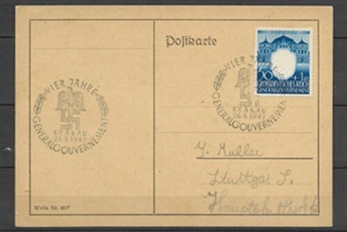 Alemania Gobierno General Polonia PC Cracovia a ALEMANIA 1943 FVF Foto 1 de 1