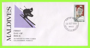 Maldivas 1993 Juegos Olímpicos de Invierno, Lillehammer, cubierta de primer día de esquí - Imagen 1 de 1