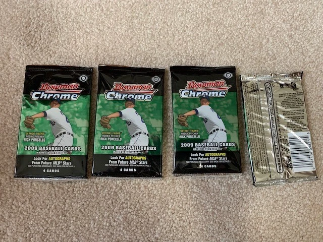 2009 Bowman Chrome Baseball Hobby 4 pack lot - Image 1 of 1