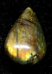 Labradorit,Regenbogen Labradorit,Träne, Seite gebohrter Anhänger,Madagaskar # 11 - Bild 1 von 10