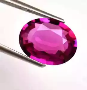 AAA Granato Rodolite Naturale Lampone Ovale 11,65 Ct Certificato Gemma Sciolta. - Foto 1 di 4