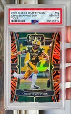 2023 Panini Select Draft Picks Christian Watson Tiger Prizm PSA 10 Packers SSP