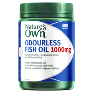 Nature's Own Odourless Fish Oil 1000mg 400 Capsules Omega-3 1g Natures Own - Picture 1 of 4