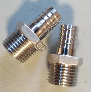 RACCORDO TUBO SPINATO ACCIAIO INOX 1/2" - 1/2" MASCHIO NPT - (Confezione da 2) - Foto 1 di 2