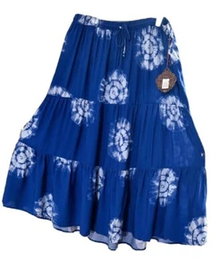 Knox Rose Women's Maxi Skirt Blue Tie Dye NWT - Sizes XXL, 1X - Picture 1 of 8