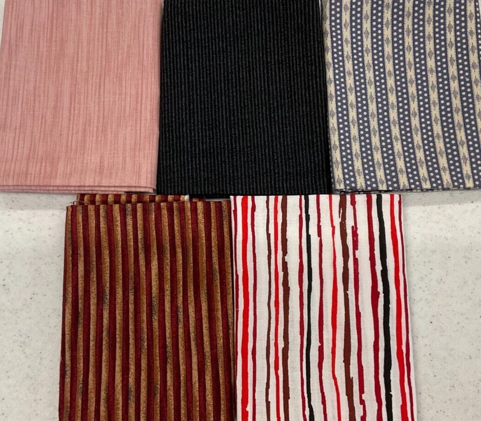 FAT QUARTER BUNDLE OF 5 - FQ1370 - STRIPE, 18"x21" - Image 1 of 1