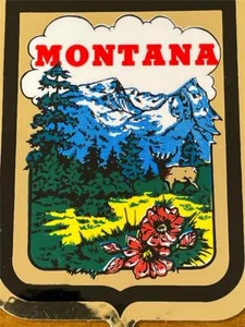 DE COLECCIÓN MONTANA STATE ORIGINAL RECUERDO EMBLEMA PEGATINA EQUIPAJE AÑOS 70 CALCOMANÍA DE VIAJE - Imagen 1 de 2
