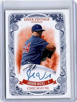 2021 Onyx Vintage Extended Blue Ink Jordan Wicks Auto (B33) A25 Cubs - Image 1 of 2