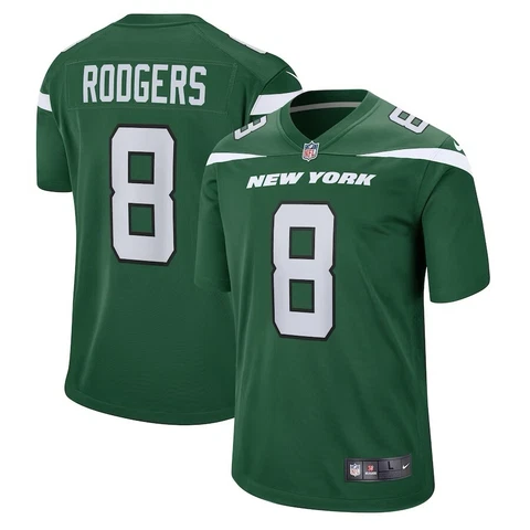 NWT Aaron Rodgers #8 New York Jets Men's and Women's Game Jersey Green Cover