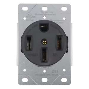 3 Pole, 4 Wire 125/250V,NEMA 14-50R Receptacle 50 Amp Flush Mounting Outlet - Picture 1 of 7