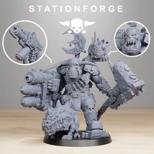 Orc Boss 3d printed miniature DnD Wargames Ork D&D Orkaz BlackSkull Figure SF