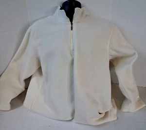 VINTAGE Catalina Four Season Fleece Zip Up Jacket Ivory Whte Size L (8/10) - Picture 1 of 9