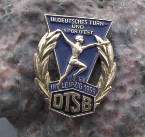 1959 Leipzig DTSB Deutsches Turn und Sportfest East Germany DDR Pin Badge - Picture 1 of 2