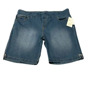 Gloria Vanderbilt Denim Shorts Women's Plus Size 24W Bermuda Jean Pull-On NWT - Picture 1 of 11