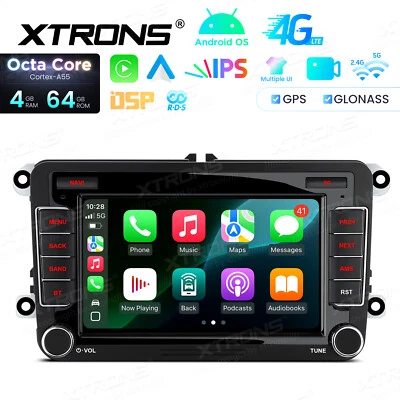Octa Core 4+64G 7" Car Stereo Radio GPS CarPlay Android 14 For VW Jetta Passat - Image 1 of 4