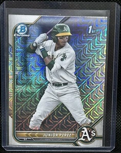 2022 Bowman Chrome Mojo Refractor 1st #BCP-180 Junior Perez Oakland Athletics - Bild 1 von 2